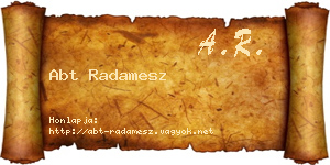 Abt Radamesz névjegykártya
